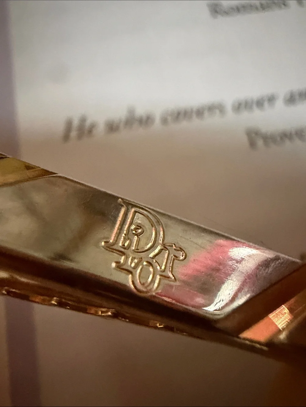 Dior Gold Metal Hair Clip